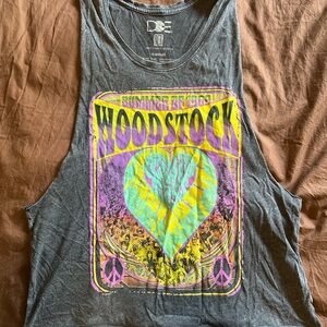 Urban Outfitters Gray Woodstock Muscle Tee